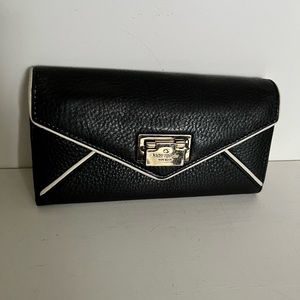 Kate Spade Black Leather Wallet Clutch